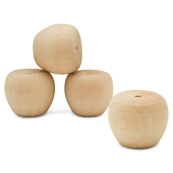 Unfinished Wood Cherry Apple 3/4 inch, Pack of 100 Realistic Apple Kitchen Décor and Accessories, Fake Apple for Crafts, by Woodpeckers