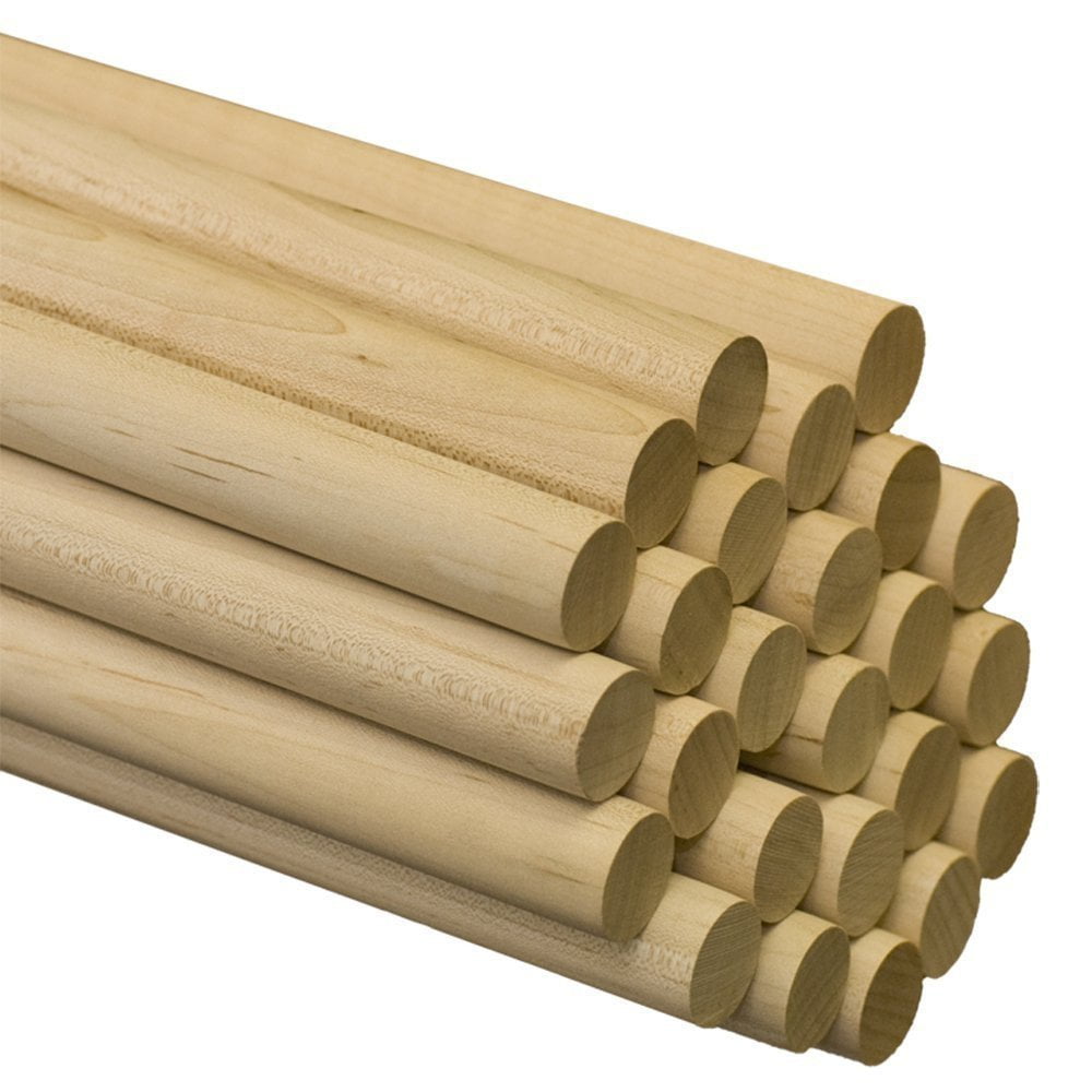 Woodpeckers Wooden Dowel Rods – 7/8” X 36” Unfinished Hardwood Sticks – For Crafts And Diy’Ers – 5 Pieces – Woodpecker Crafts
