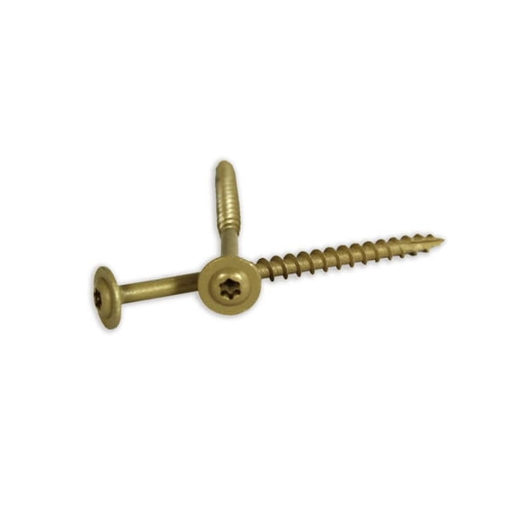 Woodpro #8 X 1-3/4 In. Ppg 1000 Hour Golden E-Coat Cabinet Screws 1Lb