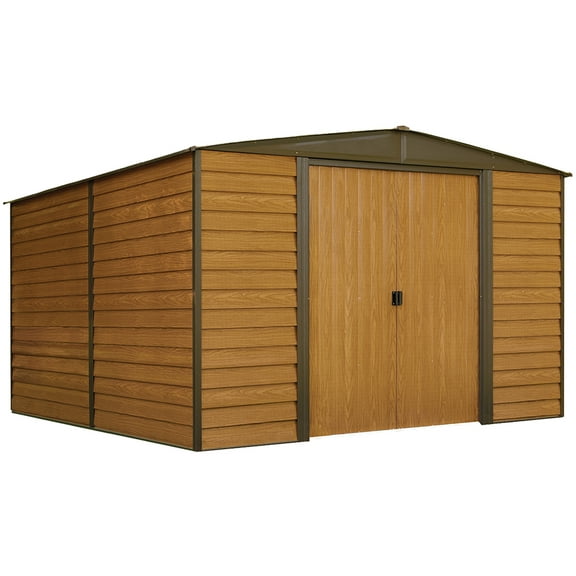 Woodridge 10 X 12 Ft. Steel Storage Shed Woodgrain