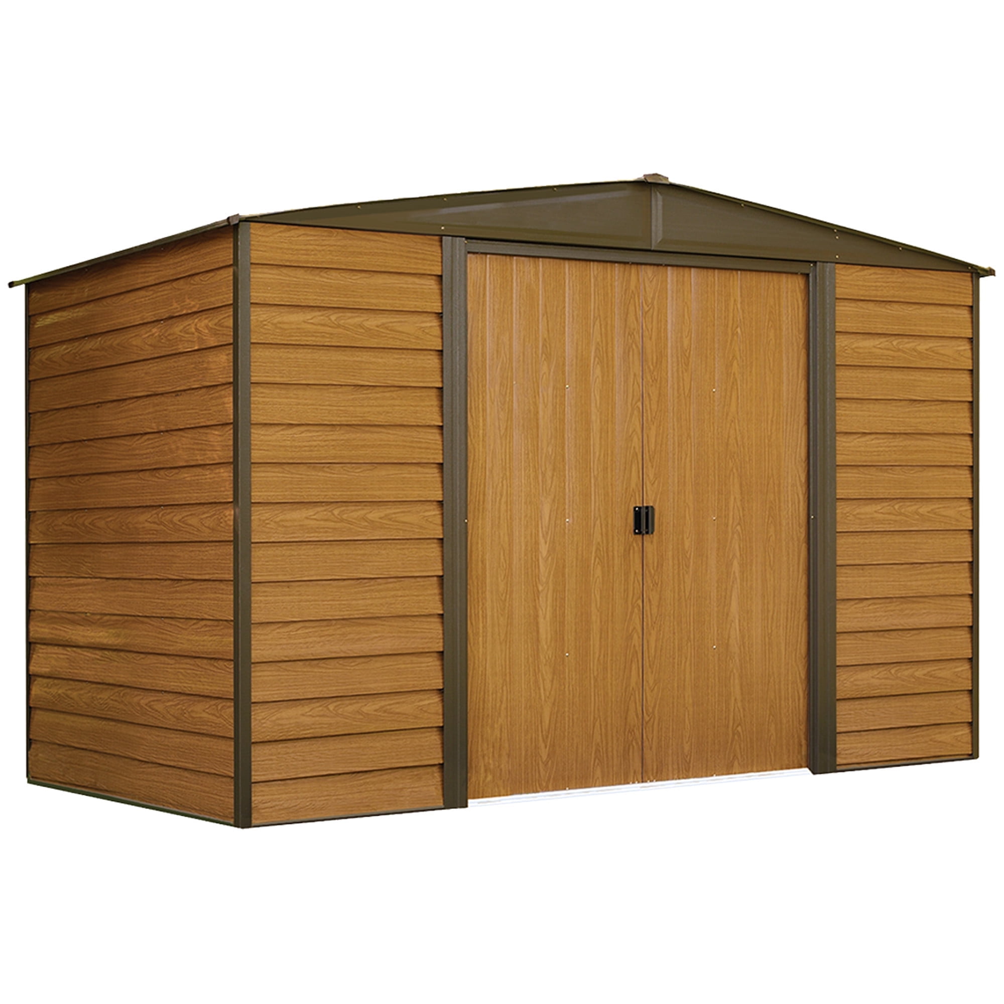 10 x 6 ft. Woodgrain and Coffee Steel Storage Shed