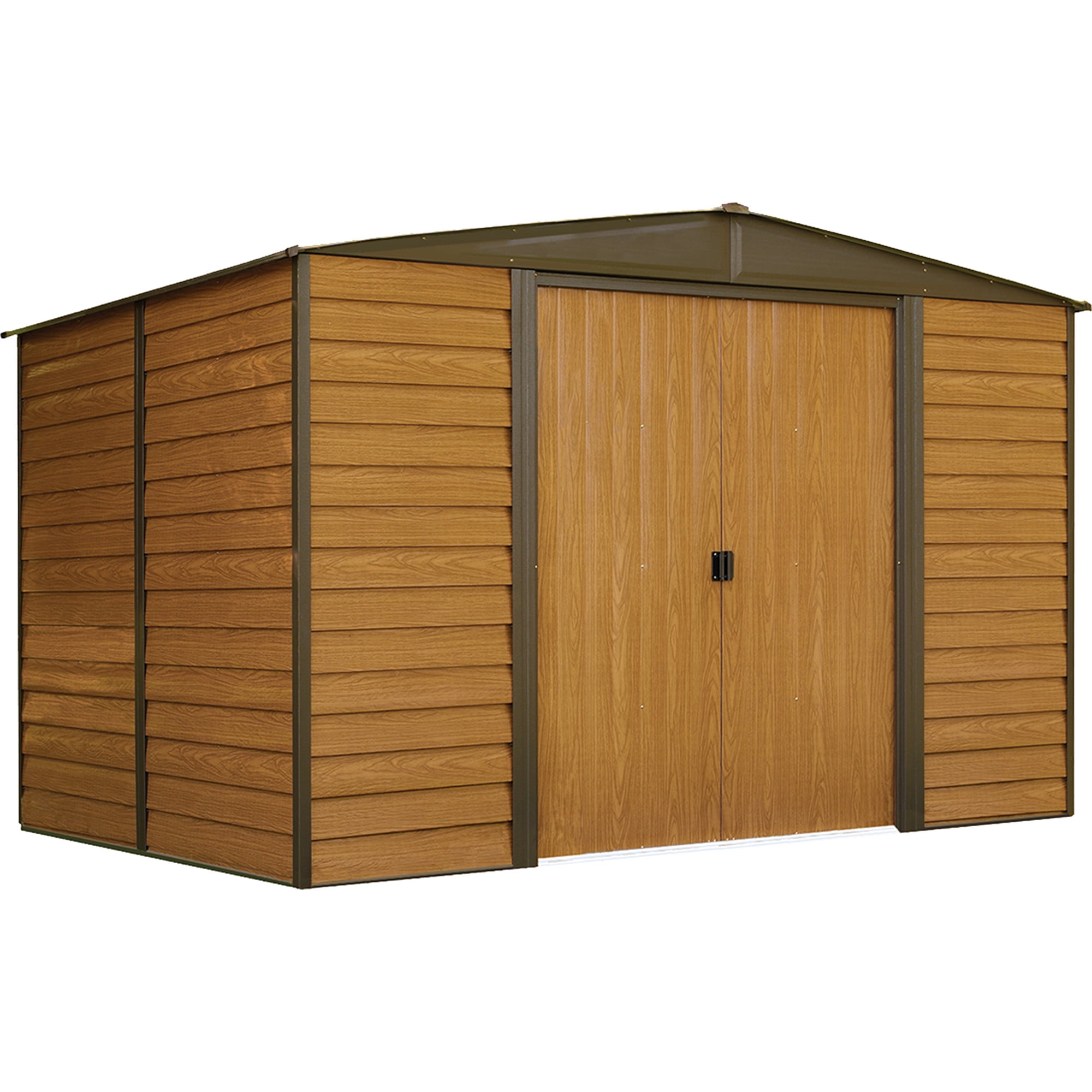 Woodridge 10 x 8 ft. Brown Steel Storage Shed with Sliding Doors