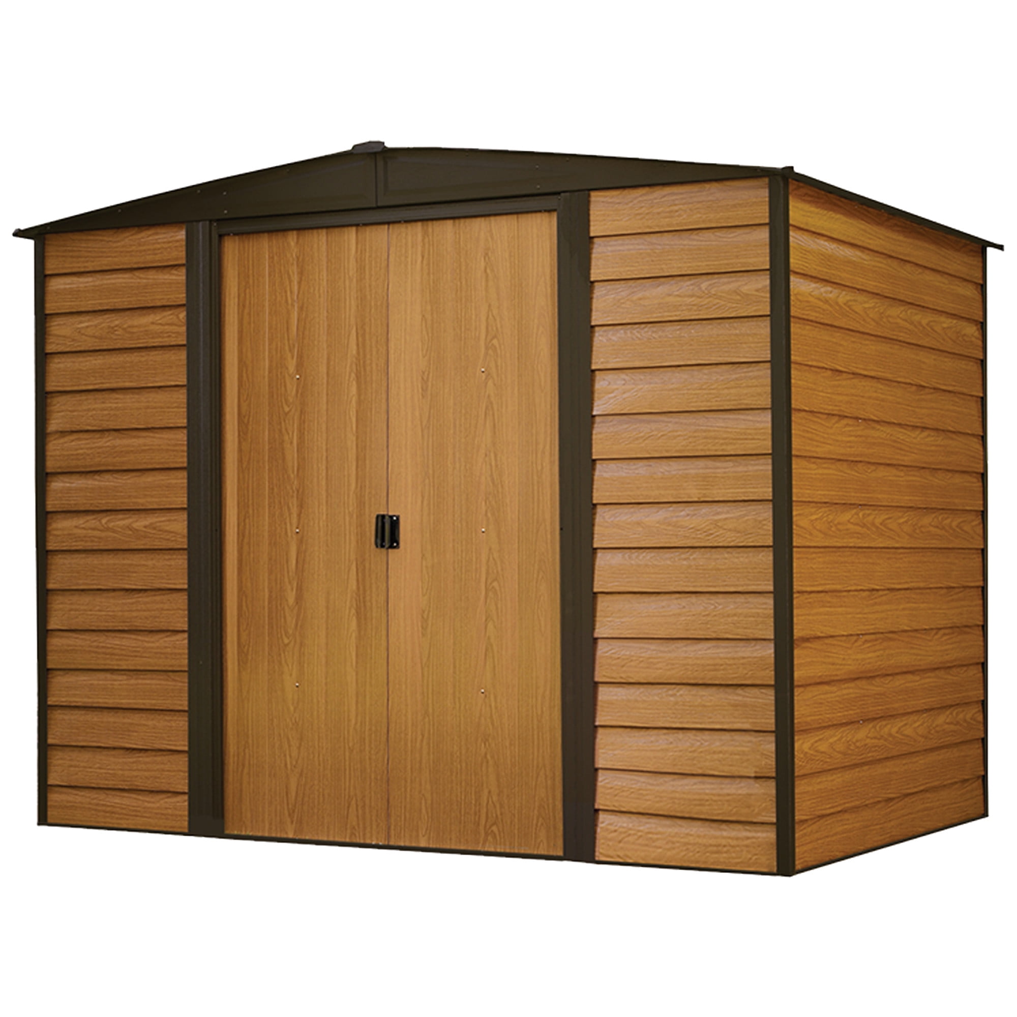 Woodridge 8 x 6 ft. Brown Steel Storage Shed with Sliding Doors