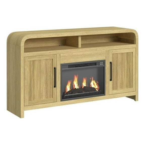 Woodridge Complete Fireplace Cabinet in Natural - Single Pack