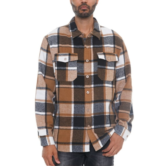 Woodridge Flannel Co Mens Flannel Shirts Shackets Casual Button Down Long Sleeve Jackets with Pocket