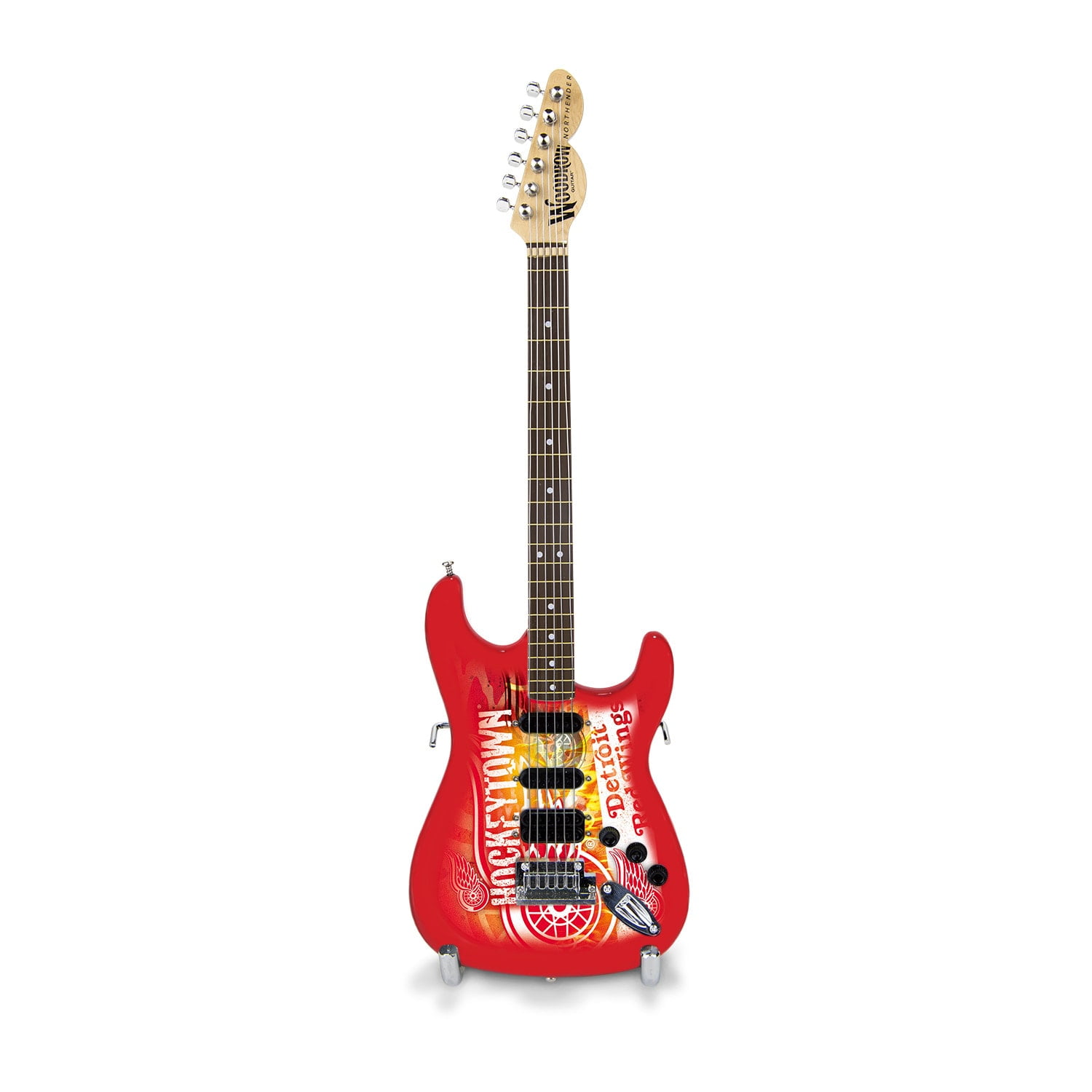 Woodrow Guitars NHL 10 Inch Mini Guitar Collectible Detroit Red