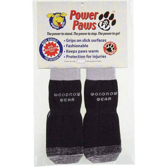 Woodrow Wear Power Paws Grey Hound Reinforced Foot Large Black/Gray 1.75" - 2.0"