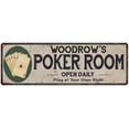 thumbnail image 1 of Woodrow's Poker Room 8x24 Metal Sign Game Decor 108240048500, 1 of 1