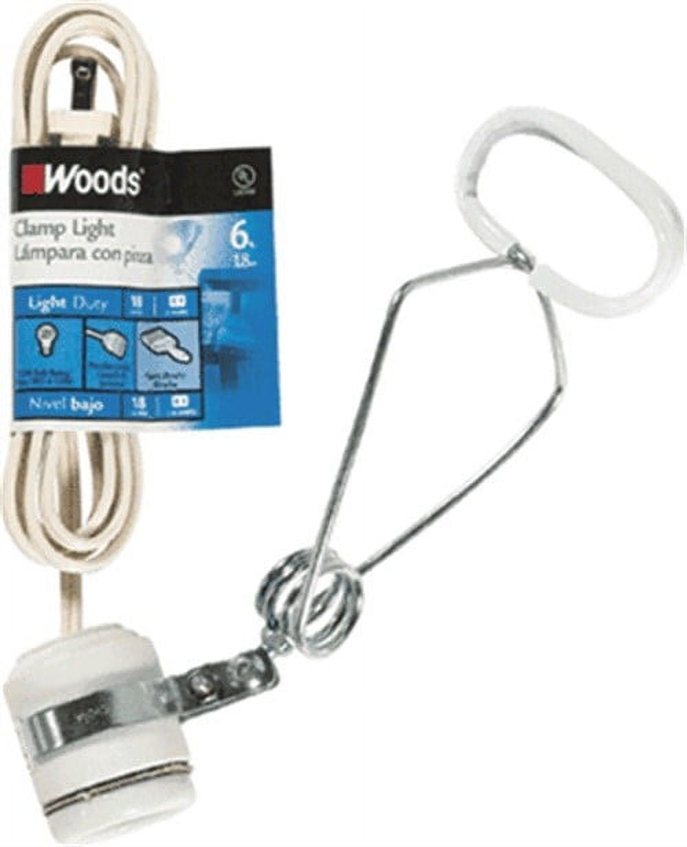 Woods 0328 18/2 Gauge Brooder and 150-Watt Heat Lamp with Porcelain Socket, 6-Foot, White