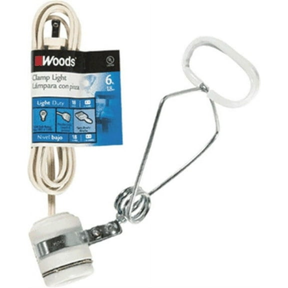 Woods 0328 18/2 Gauge Brooder and 150-Watt Heat Lamp with Porcelain Socket, 6-Foot, White