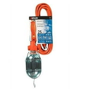 Woods 0681 18/3 25' Orange Sjtw Trouble Light with Metal Guard and Outlet