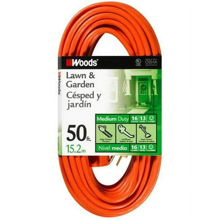 Woods 16 Gauge 25 ft Orange 1 Outlet Outdoor Extension Cord