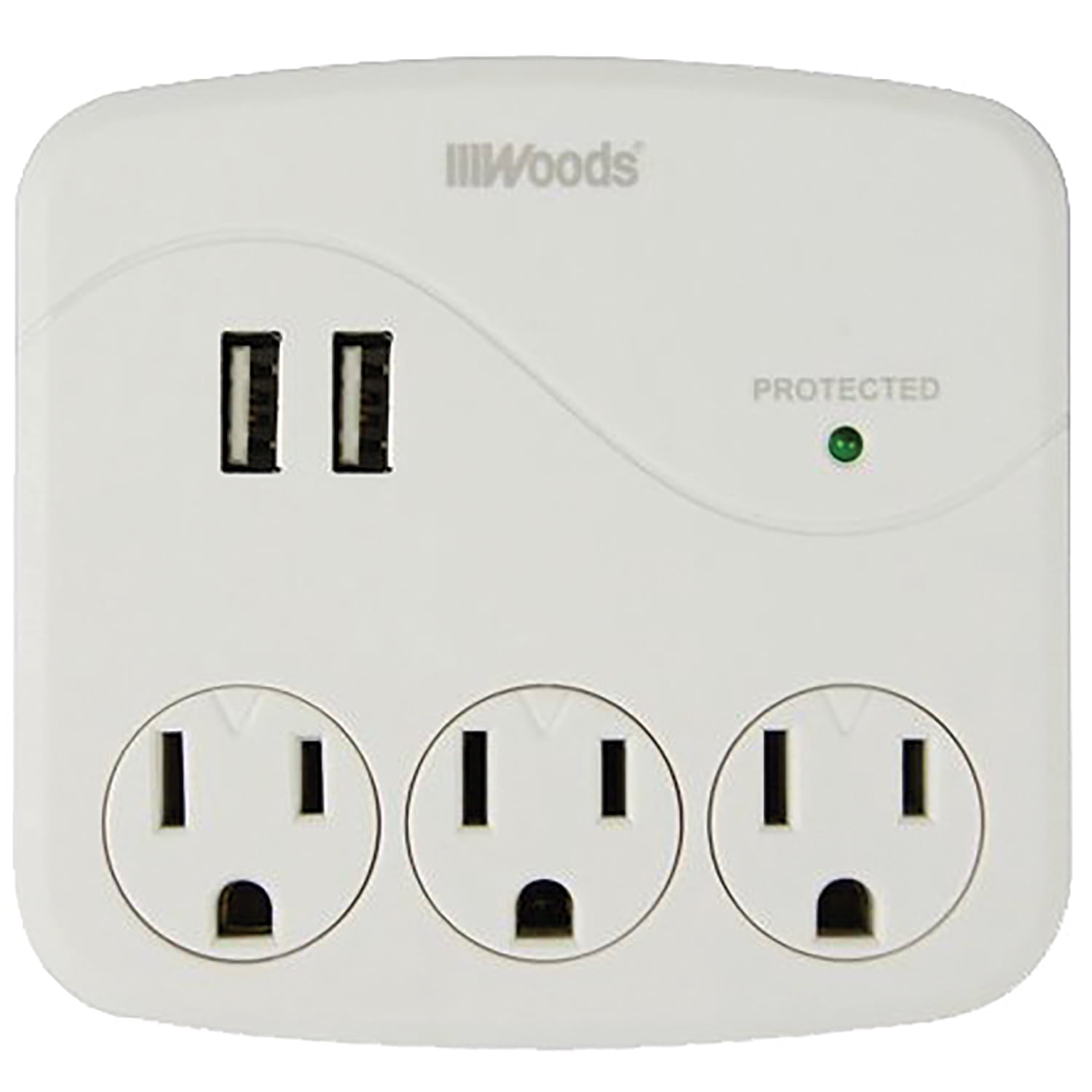 Woods 41029 3 Outlet USB Surge Protector