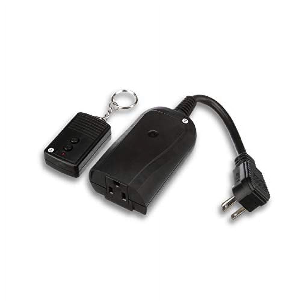 Black Wireless Outdoor Electrical Outlet Switch with Timer