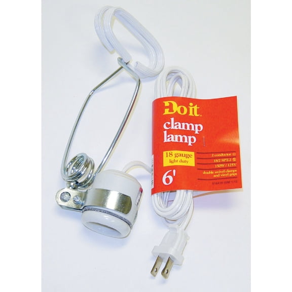 Woods 328 150-Watt Brooder Clamp Lamp With Porcelain Socket 6-Foot, 18/2 Gauge,White