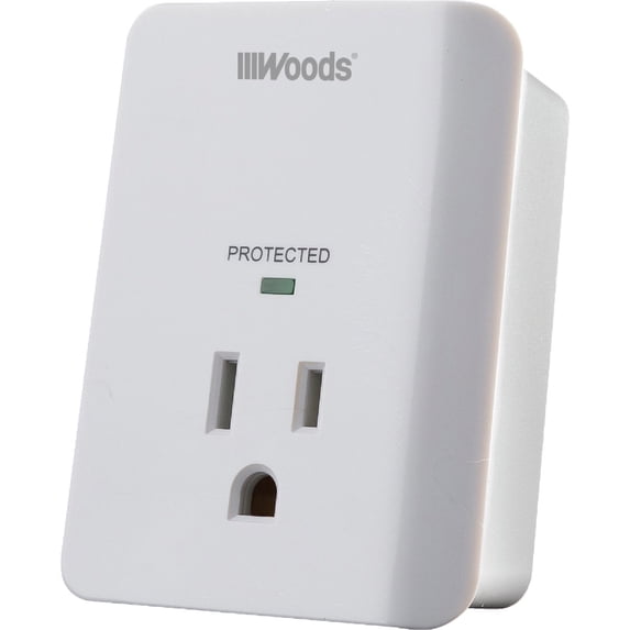 Woods 1-Outlet Appliance Surge Protector with LED Indicator Light 41008 - 125V, 1080W - Single Piece