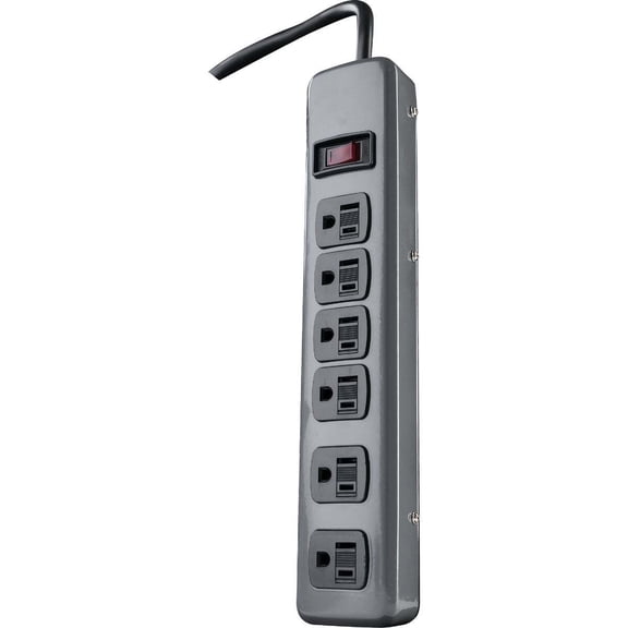 Southwire Power Strip - 6 Outlets, 5' Cord, Circuit Breaker - Gray