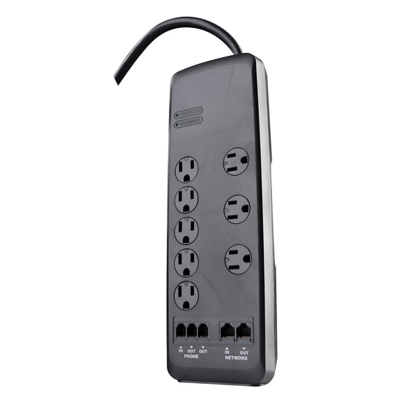 Woods 41619 8 Outlet 3540 Joules Multimedia Surge Protector