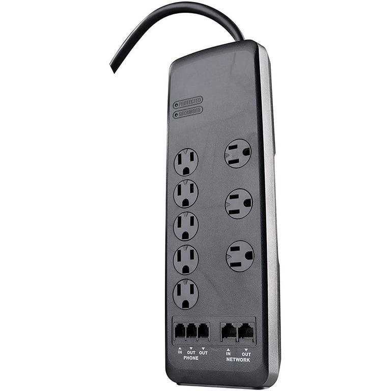 Woods 41715 Energy Saving Surge Protector Power Strip with 80 Range Remote  Control Outlets 1080J of Protection 5 Foot Cord, White