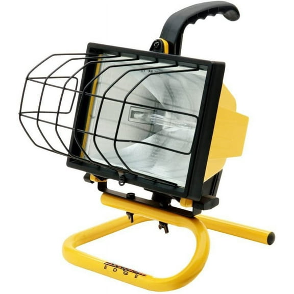 Woods Portable Work Light - 500 Watt Halogen, Adjustable, Metal Housing - Yellow