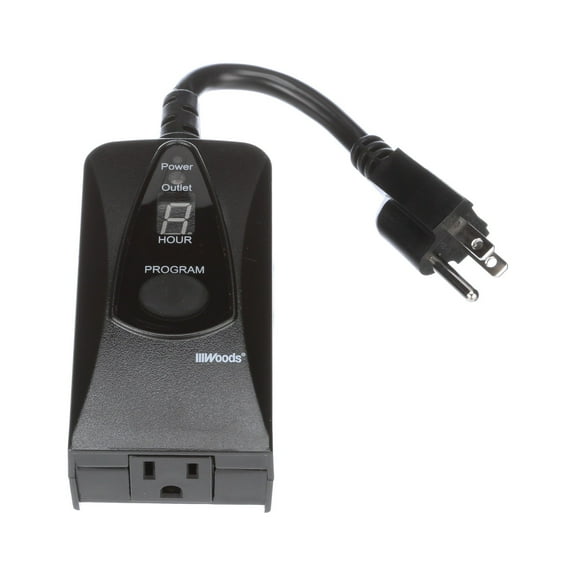 Woods 50013WD 24-Hour Dusk to Dawn Lighting Timer with Photocell and Digital Display
