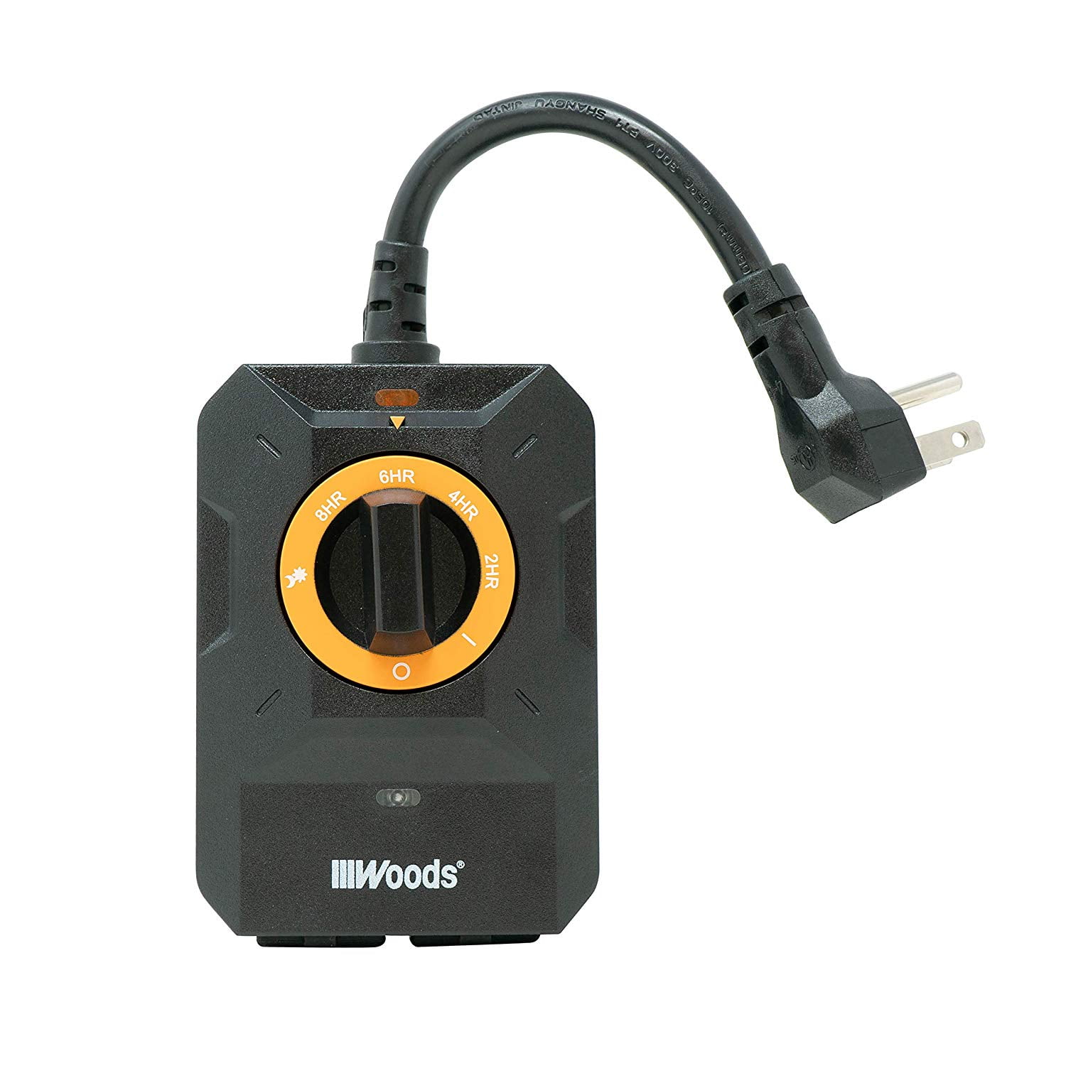 Black Outdoor Dusk to Dawn Lighting Timer with Dual Outlets