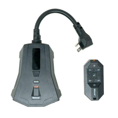 Woods 50126WD Dusk to Dawn Lighting Timer with Remote Control, Countdown Setting, 3 Outlets