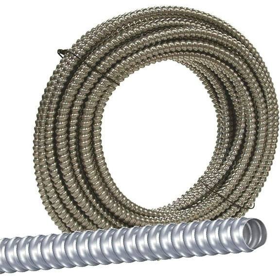 Woods 55082122 AL Flex Fo5000050M Type Rwa Reduced Wall Flexible Conduit, 1/2 in X 50 Ft, Aluminum