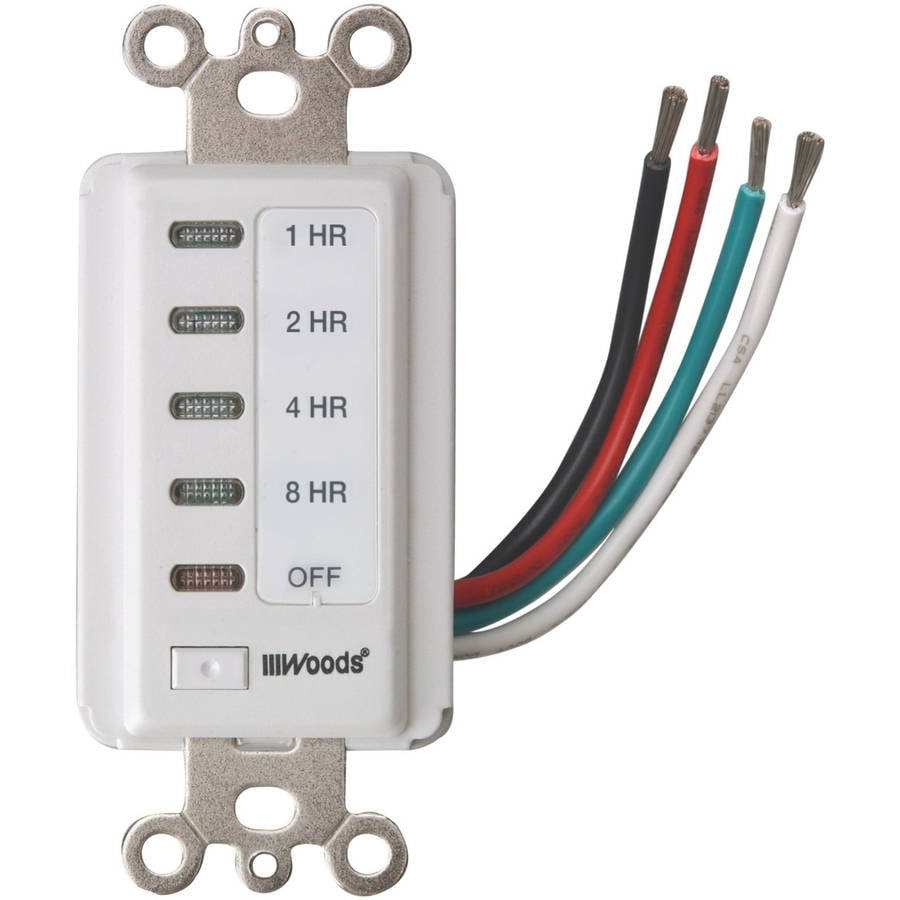 White Digital In-Wall Countdown Timer with LED Indicators