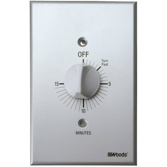 Woods 59713 In-Wall 15 Minute Spring Wound Timer, Grey/Gray