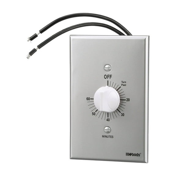 Woods 59719WD 60-Minute Spring Wound Timer with Gray Wall Plate