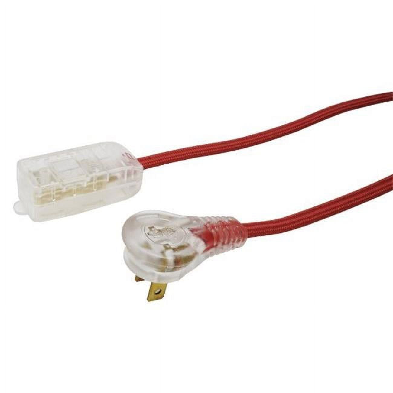 Woods 64600701 8 ft. Fabric Cube Tap Extension Cord, Red