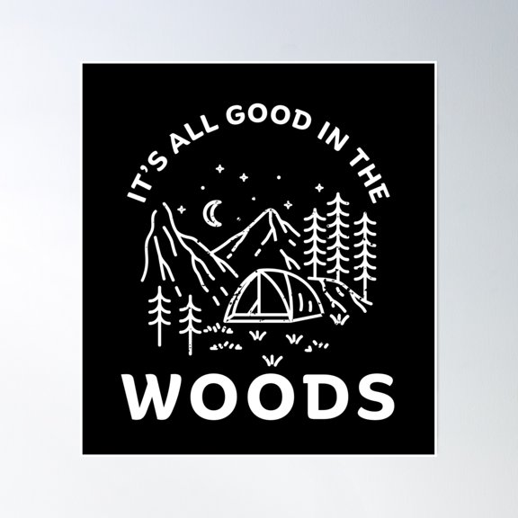 Woods Adventure Poster Wall Art, Modern Wall Decor, 24x24 UNFRAMED