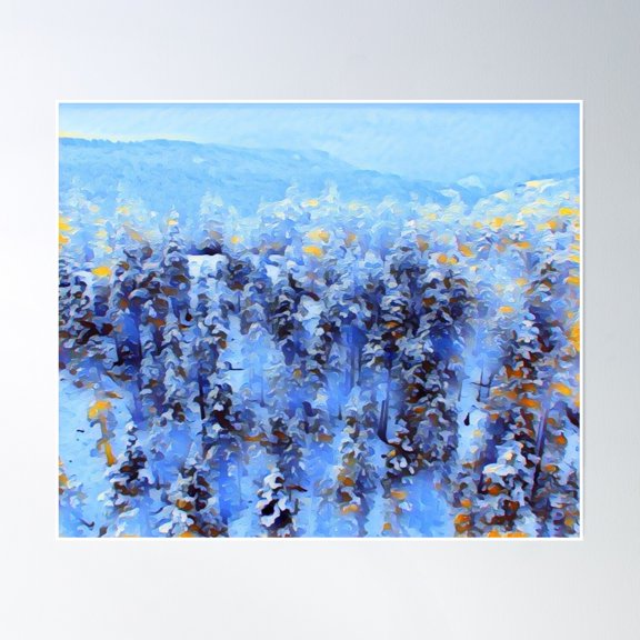 Woods At Winter Poster Wall Art, Modern Wall Decor, 12x18 UNFRAMED