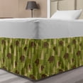 thumbnail image 1 of Woods Bed Skirt, Continuous Pattern with Bear in Pine Tree Forest, Elastic Bedskirt Dust Ruffle Wrap Around for Bedding Decor, 4 Sizes, Olive Green Chocolate, by Ambesonne, 1 of 2