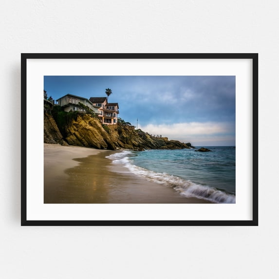 Woods Cove - Laguna Beach California Photography Black Framed Wall Art Print 16 x 24 inches