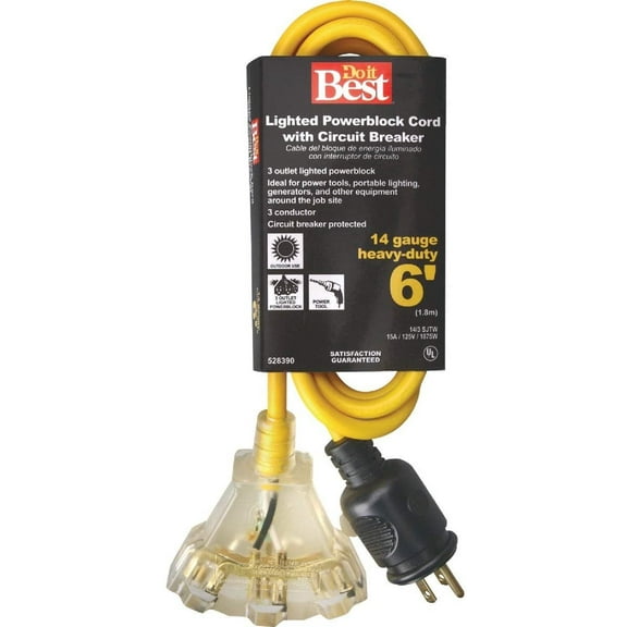 Woods Import 553306 Circuit Breaker Protected Extension Cord
