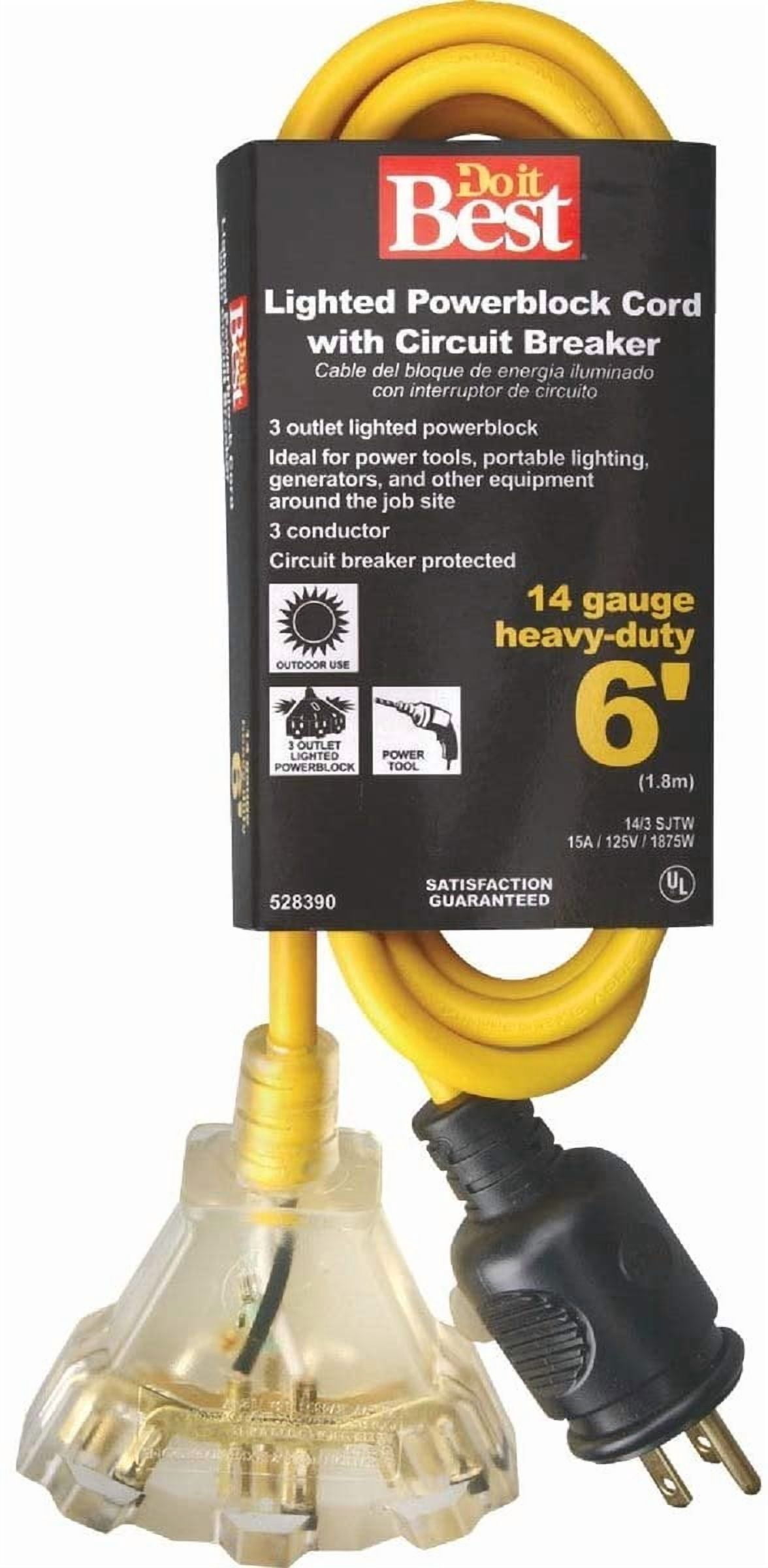 Woods Import 553306 Circuit Breaker Protected Extension Cord - Walmart.com