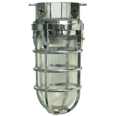 Woods L1706CH Vandal Resistant 150W Incandescent Security Light, Ceiling Mount, Chrome