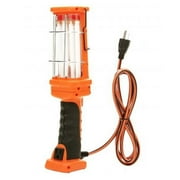 Woods L1921 6' Orange 26-Watt Fluorescent Hand Held Work Light with Grounded Outlet