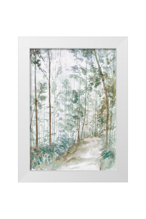 Woods, Maya 11x14 White Modern Wood Framed Museum Art Print Titled - Silver Tree Forest