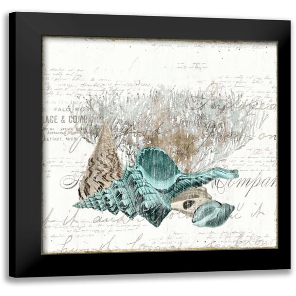 Woods, Maya 12x12 Black Modern Framed Museum Art Print Titled - Shell Letter IV
