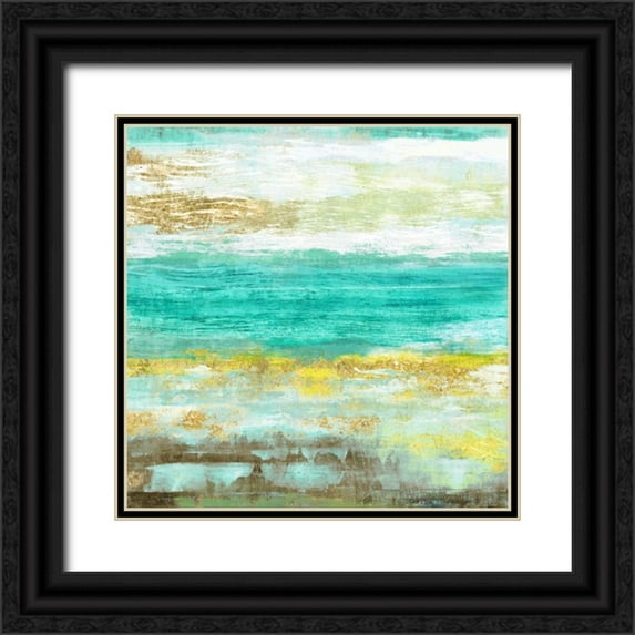 Woods, Maya 12x12 Black Ornate Wood Framed with Double Matting Museum Art Print Titled - Ocean Light IV