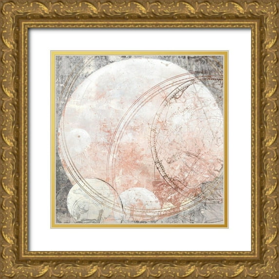 Woods, Maya 12x12 Gold Ornate Wood Framed with Double Matting Museum Art Print Titled - Over the Moon III