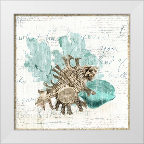 Woods, Maya 12x12 White Modern Wood Framed Museum Art Print Titled - Shell Letter I