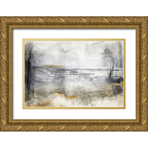 Woods, Maya 18x13 Gold Ornate Wood Framed with Double Matting Museum Art Print Titled - Still Blue Water II