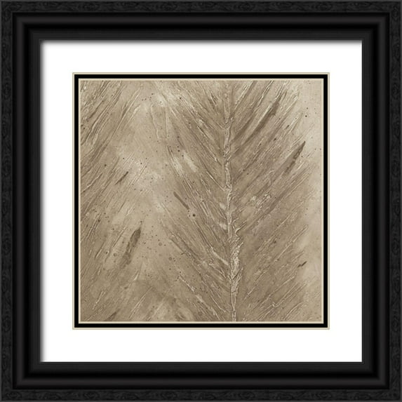 Woods, Maya 20x20 Black Ornate Wood Framed with Double Matting Museum Art Print Titled - Golden Feathers III