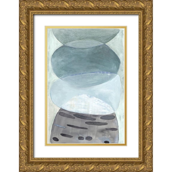 Woods, Maya 23x32 Gold Ornate Wood Framed with Double Matting Museum Art Print Titled - Proejction of Blue