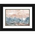 thumbnail image 1 of Woods, Maya 32x23 Black Ornate Wood Framed with Double Matting Museum Art Print Titled - Blue and Pink Stroke, 1 of 4