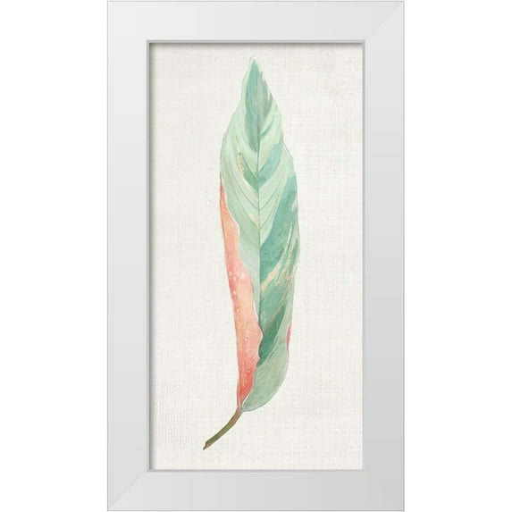 Woods, Maya 9x14 White Modern Wood Framed Museum Art Print Titled - Ginger Leaf I